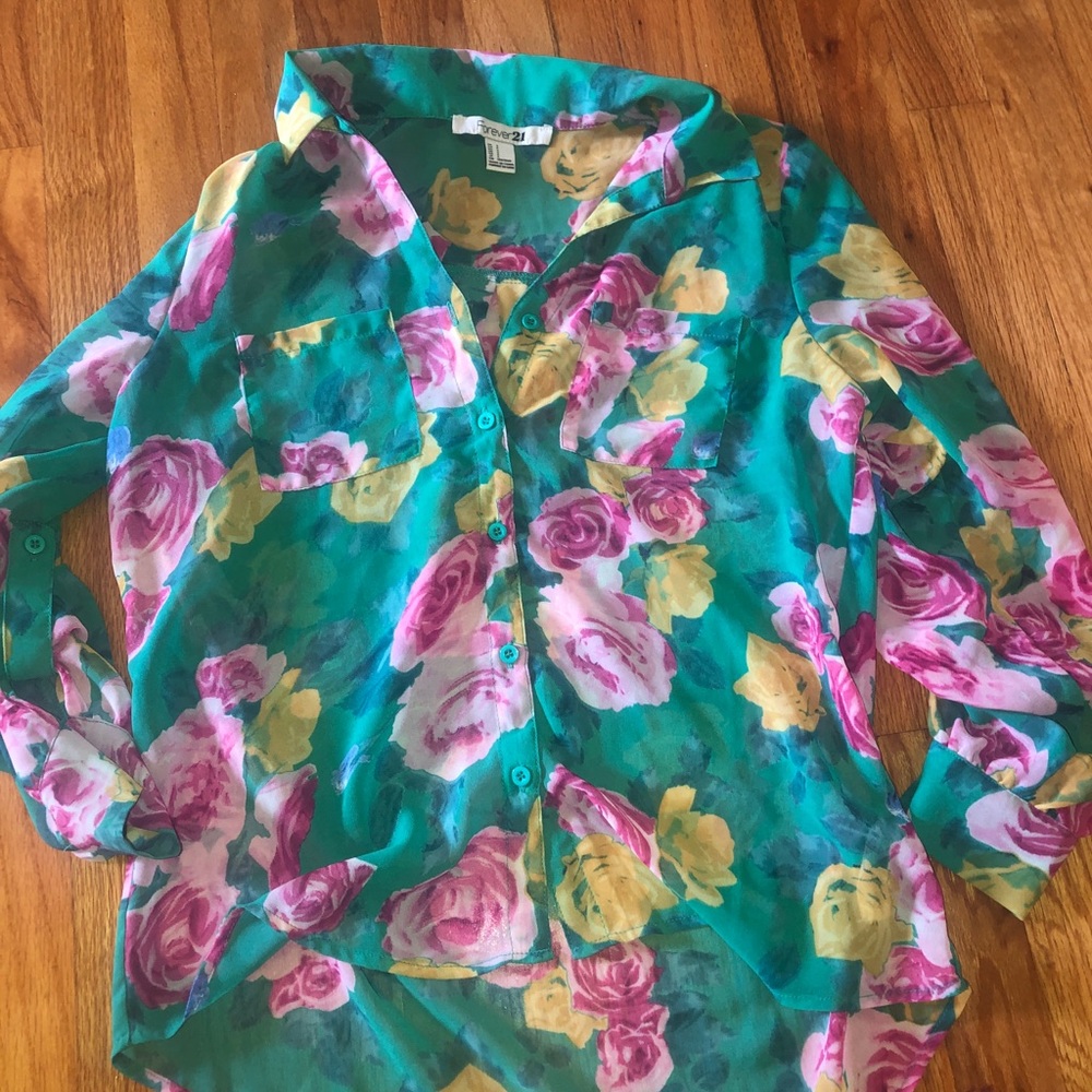 Floral Mesh Top